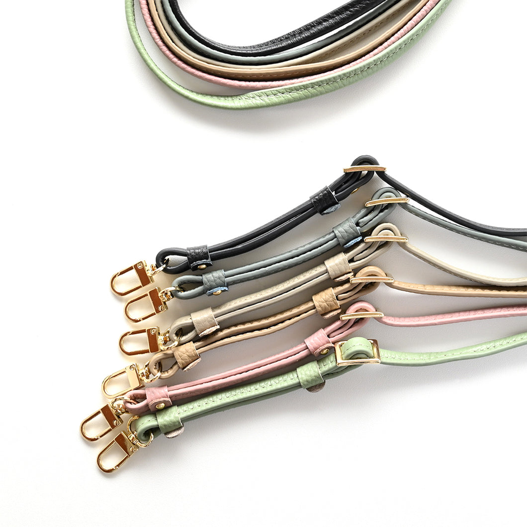 二つ折り 長さ調節可能ロングストラップ 【 本革 Nuance 】 約83~156cm