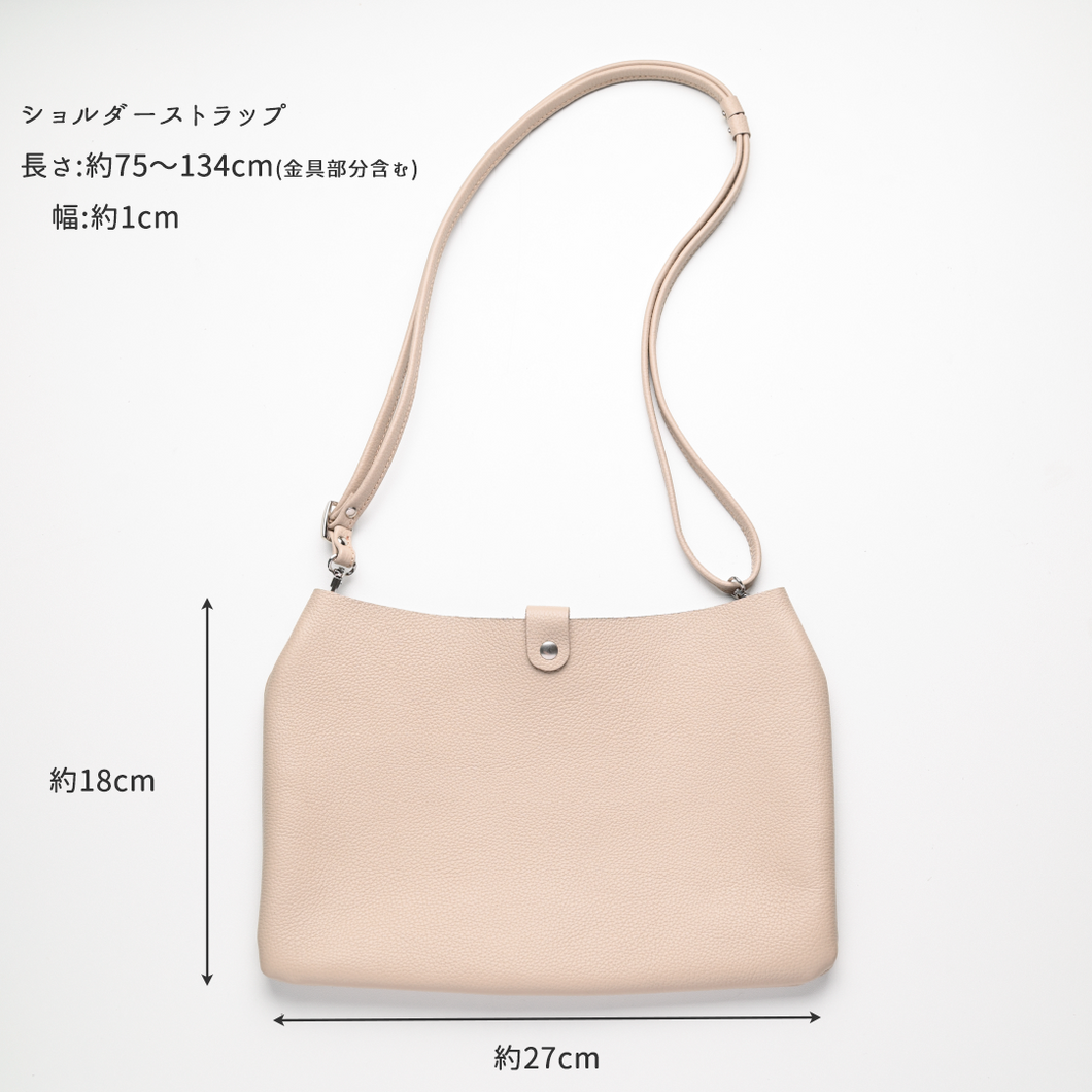 サンポ刺繍 ショルダーバッグ 【 シュリンクレザー 刺繍 】姫路レザー 長さ調節可ストラップ ポシェット