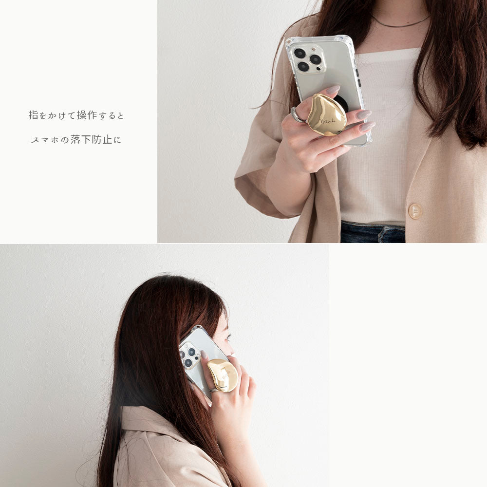 ウォータードロップ 名入れ スマホグリップ スマホスタンド