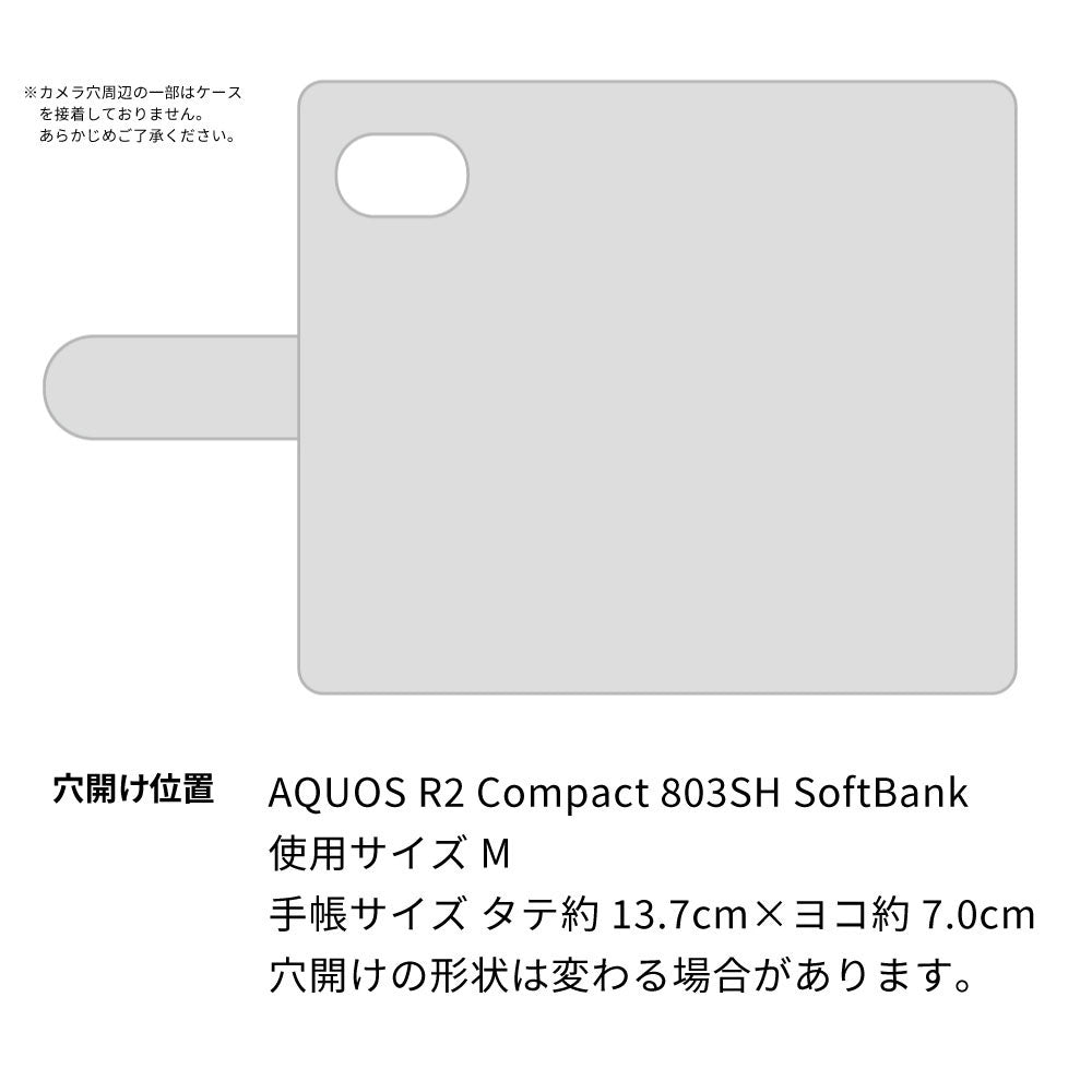AQUOS R2 compact 803SH SoftBank スマホショルダー 【 手帳型 Simple 名入れ 長さ調整可能ストラップ付き 】 耐衝撃