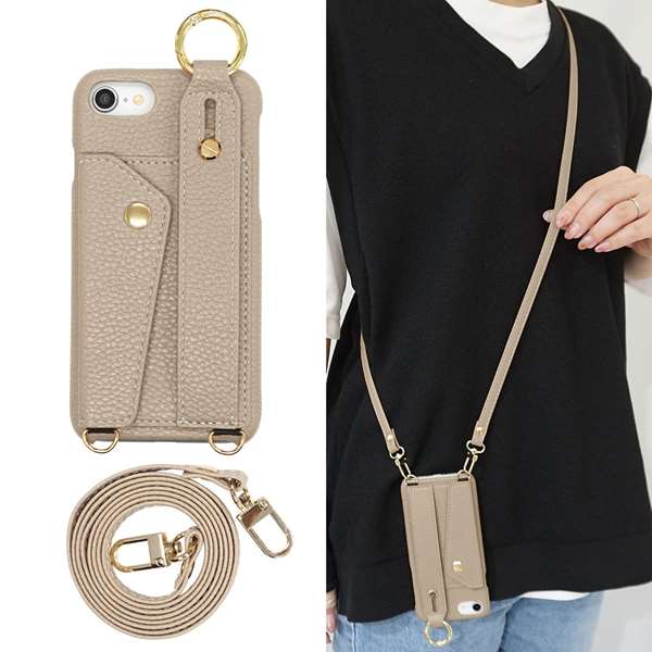 BASIO active2 SHG12 au スマホショルダー スマホケース ベルト付き ストラップ付 落下防止 カードポケット