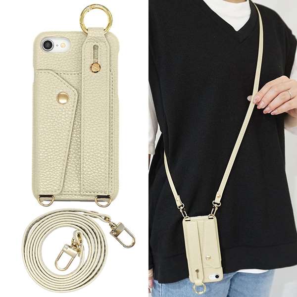 BASIO active2 SHG12 au スマホショルダー スマホケース ベルト付き ストラップ付 落下防止 カードポケット