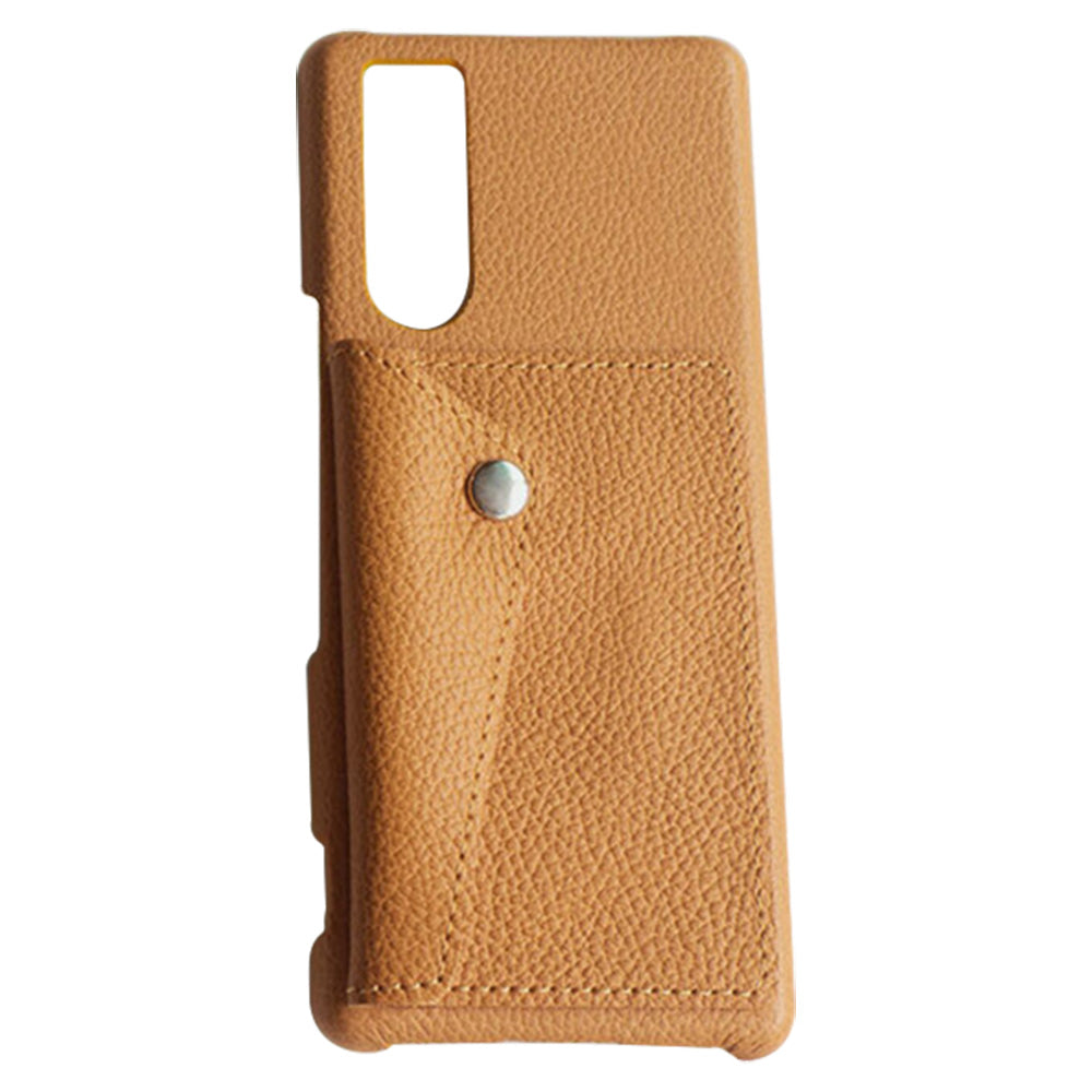 Xiaomi 14T XIG07 au スマホケース ハードケース ナチュラルカラー カードポケット付 姫路レザー シュリンクレザー