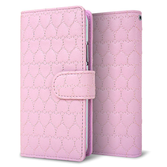 LG style3 L-41A docomo ハートのキルトシンプル 手帳型ケース