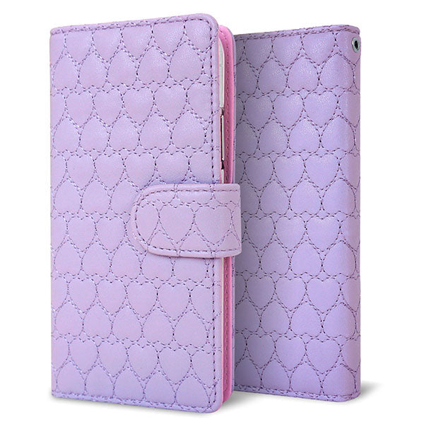 AQUOS R2 706SH SoftBank ハートのキルトデコ 手帳型ケース 耐衝撃