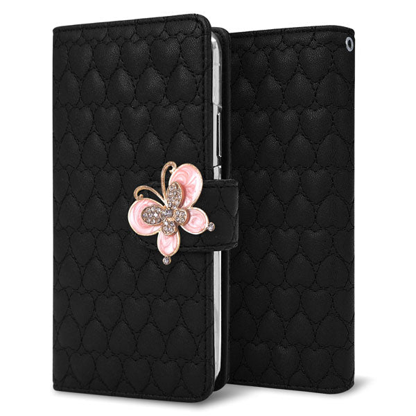 AQUOS sense9 SHG14 au ハートのキルトデコ 手帳型ケース 耐衝撃