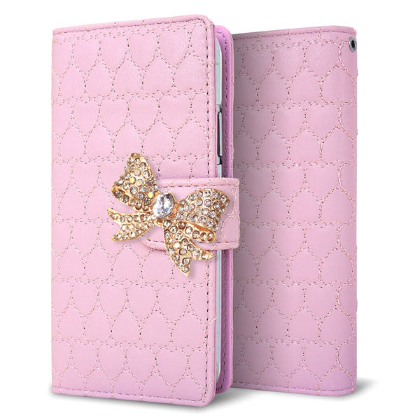 Android One S1 Y!mobile ハートのキルトデコ 手帳型ケース 耐衝撃