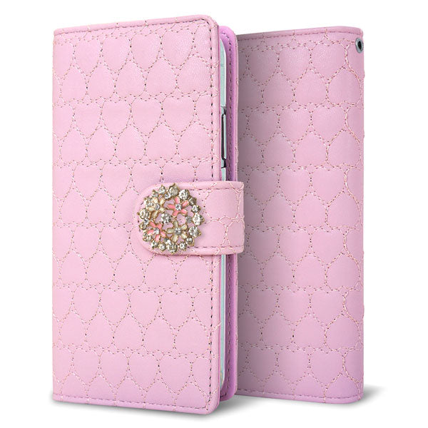 Galaxy S25 SC-51F docomo ハートのキルトデコ 手帳型ケース 耐衝撃