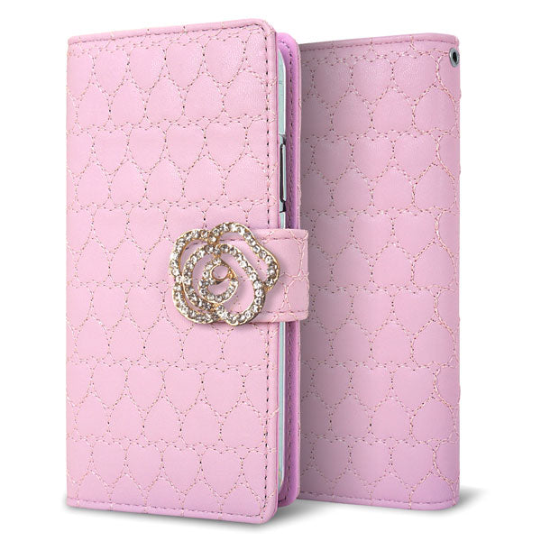 arrows We FCG01 ハートのキルトデコ 手帳型ケース 耐衝撃