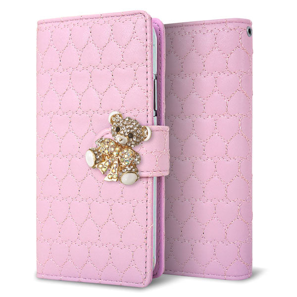 Redmi Note 11 ハートのキルトデコ 手帳型ケース 耐衝撃