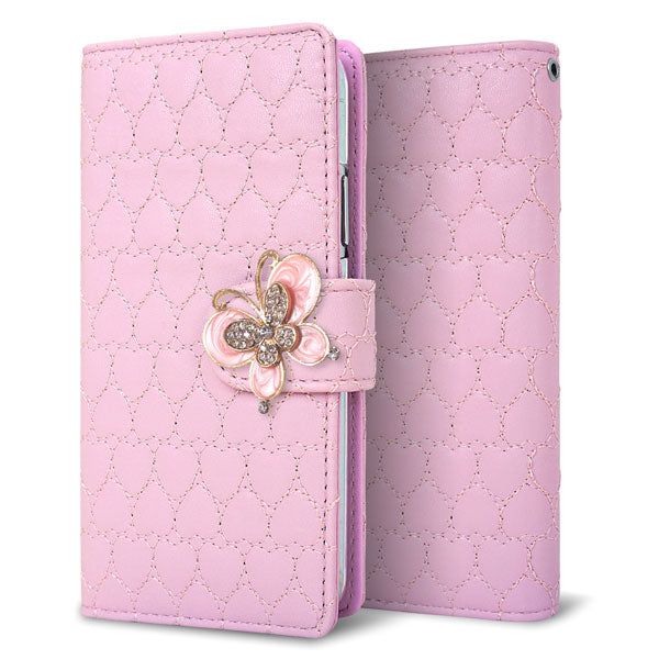 Galaxy S10 SC-03L docomo ハートのキルトデコ 手帳型ケース 耐衝撃