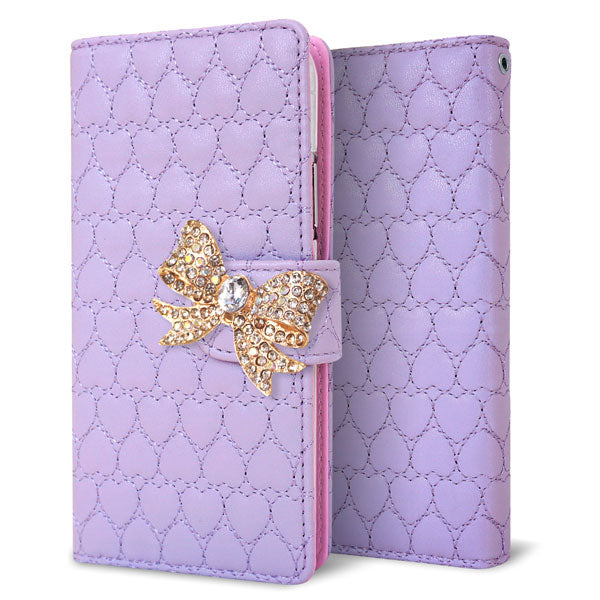 Xperia X Performance SO-04H docomo ハートのキルトデコ 手帳型ケース 耐衝撃