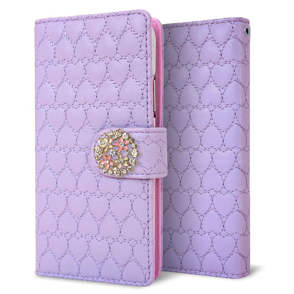 Galaxy S21 5G SC-51B docomo ハートのキルトデコ 手帳型ケース 耐衝撃