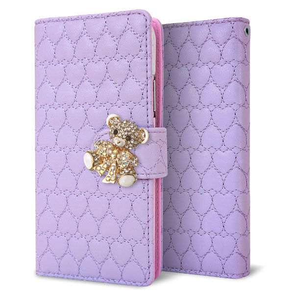 arrows NX F-01K docomo ハートのキルトデコ 手帳型ケース 耐衝撃