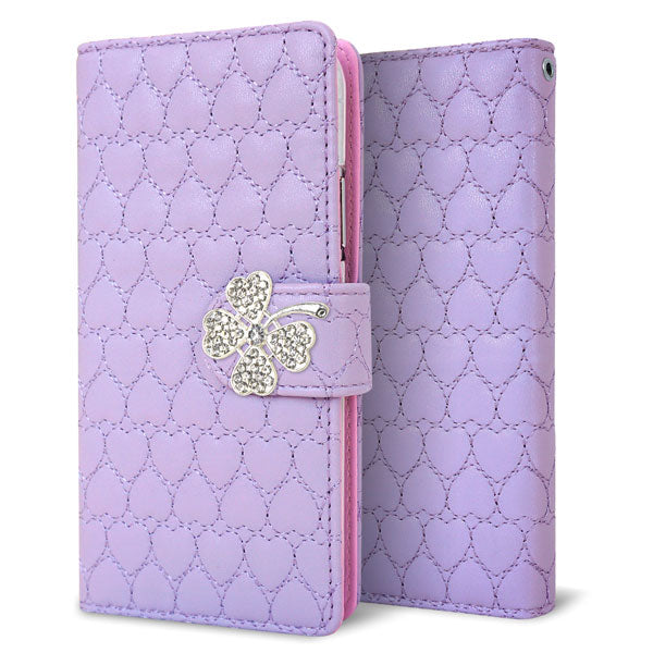 Xperia XZ1 Compact SO-02K docomo ハートのキルトデコ 手帳型ケース 耐衝撃