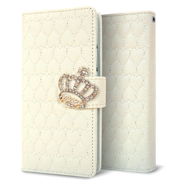 BASIO active SHG09 au ハートのキルトデコ 手帳型ケース 耐衝撃