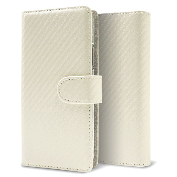 BASIO active SHG09 au カーボン柄レザー 手帳型ケース 耐衝撃