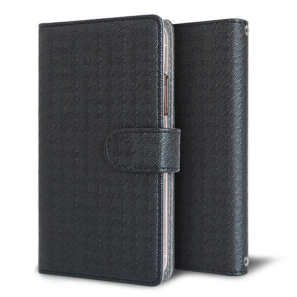 Xperia 10 V SOG11 au クリアプリントブラックタイプ 手帳型ケース 耐衝撃