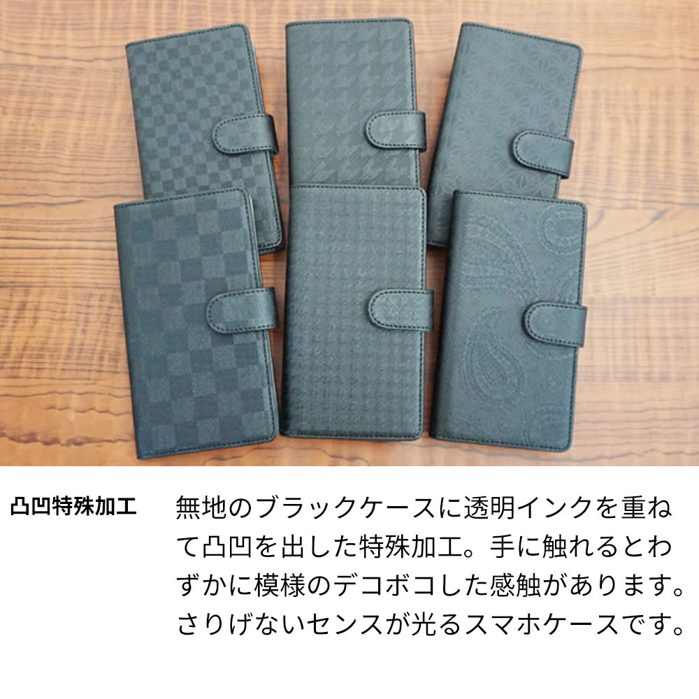 かんたんスマホ3 A205KC Y!mobile クリアプリントブラックタイプ 手帳型ケース