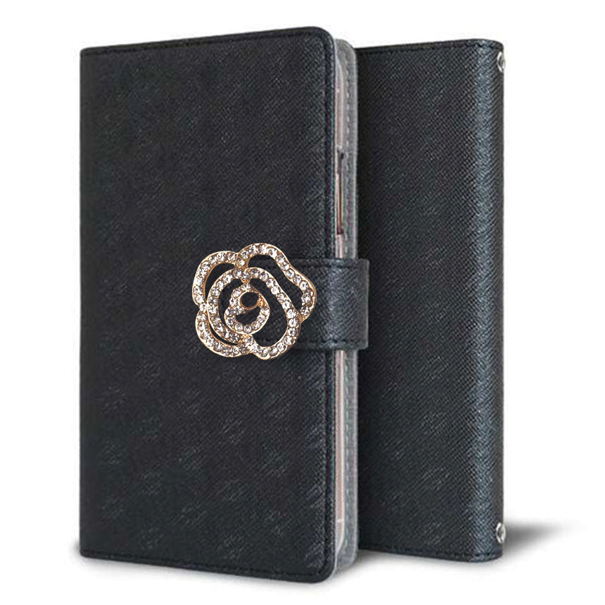 OPPO Reno7 A OPG04 au クリアプリントブラックタイプ 手帳型ケース