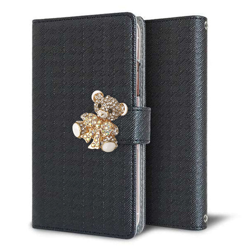 arrows We FCG01 クリアプリントブラックタイプ 手帳型ケース