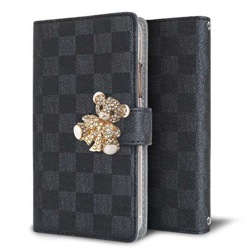 Galaxy S25 Ultra SCG32 au クリアプリントブラックタイプ 手帳型ケース