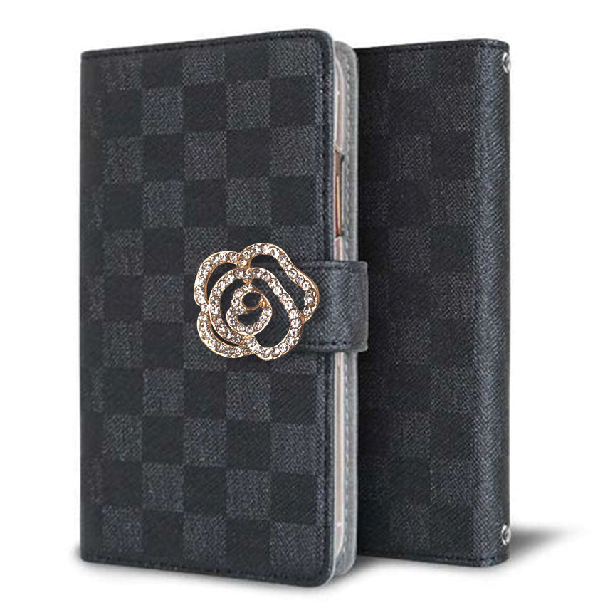 Xperia Z5 SOV32 au クリアプリントブラックタイプ 手帳型ケース