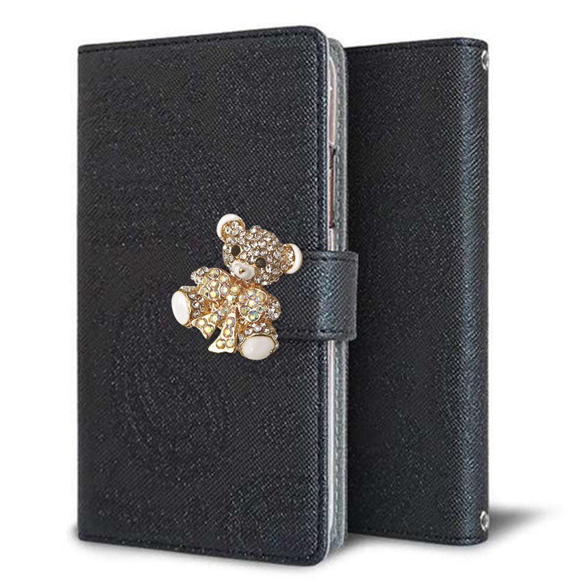 Xperia Ace III SOG08 au クリアプリントブラックタイプ 手帳型ケース