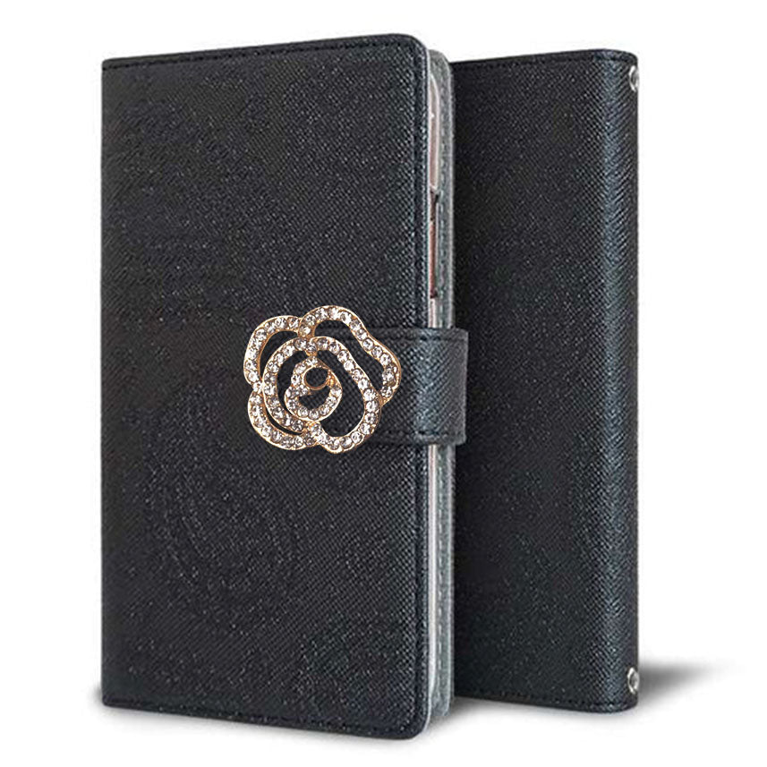 iPhone13 mini クリアプリントブラックタイプ 手帳型ケース