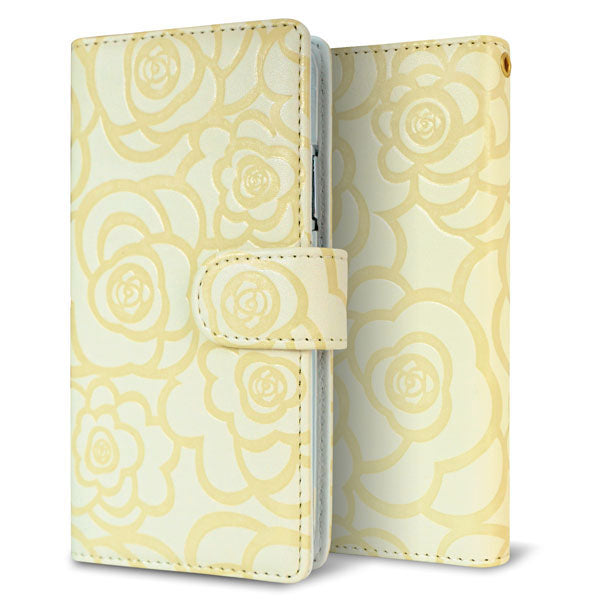 iPhone15 Pro Rose(ローズ)バラ模様 手帳型ケース 耐衝撃