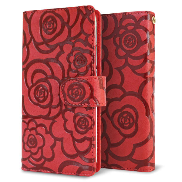 iPhone16 Rose(ローズ)バラ模様 手帳型ケース 耐衝撃