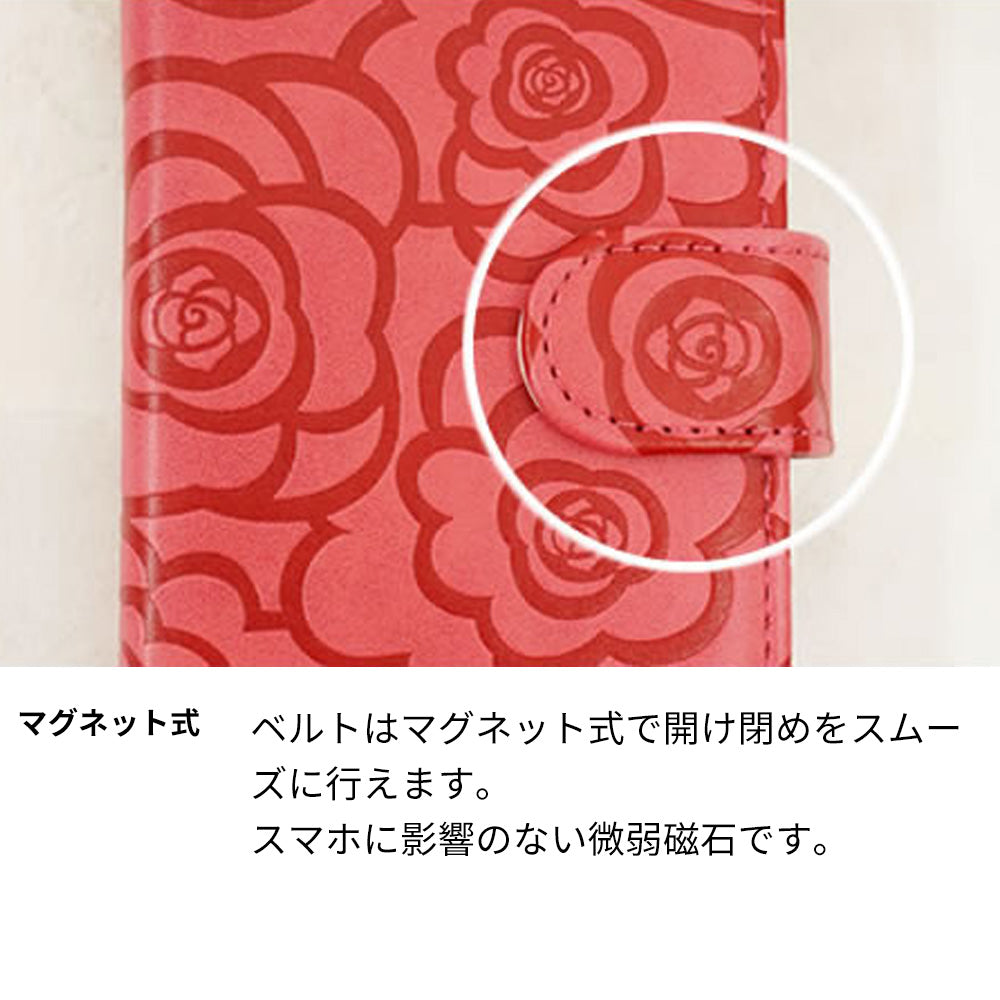 Rakuten Hand 楽天モバイル Rose（ローズ）バラ模様 手帳型ケース