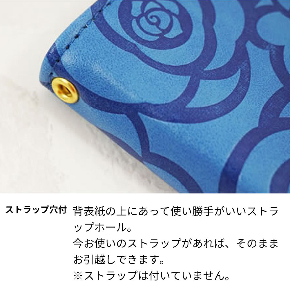 シンプルスマホ6 A201SH SoftBank Rose（ローズ）バラ模様 手帳型ケース