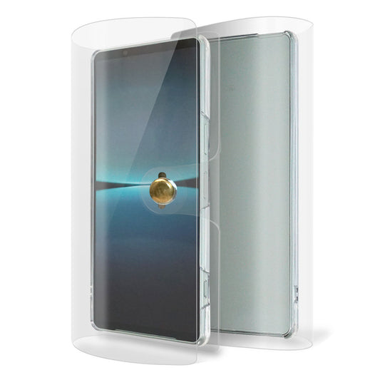 Qua phone QZ KYV44 au ビニール素材のスケルトン手帳型ケース クリア