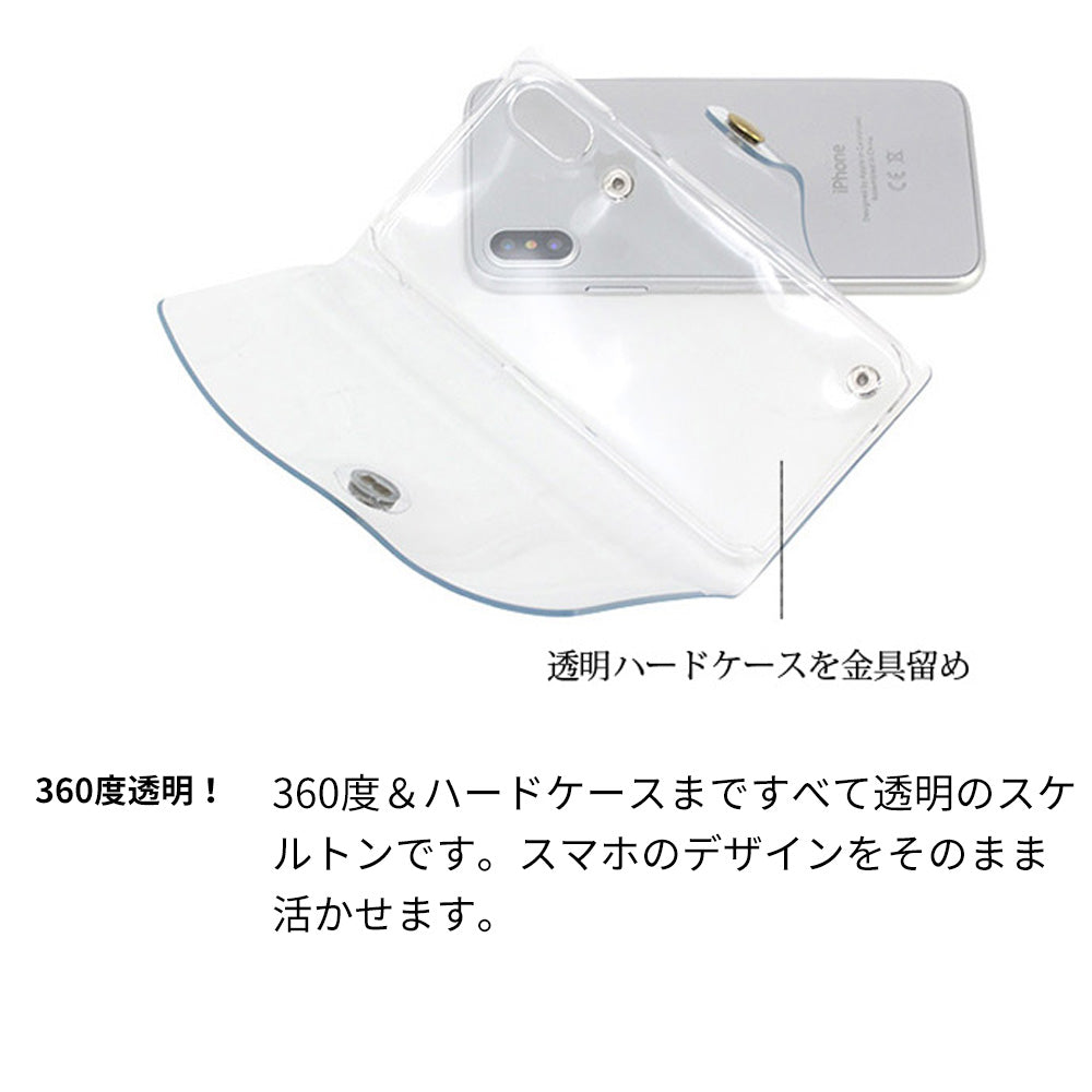 iPhone X ビニール素材のスケルトン手帳型ケース クリア