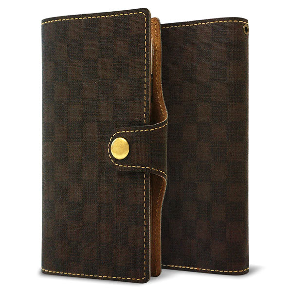 AQUOS Compact SH-02H docomo フィオレッティ 市松模様 ベルト一体型 手帳型ケース 耐衝撃