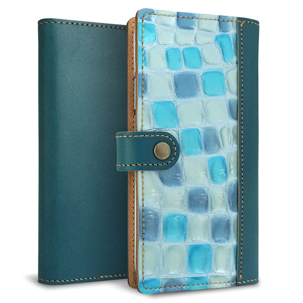 Galaxy Note10+ SC-01M docomo ステンドグラス&イタリアンレザー 手帳型ケース 耐衝撃