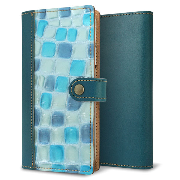 Galaxy S10+ SCV42 au ステンドグラス&イタリアンレザー 手帳型ケース 耐衝撃