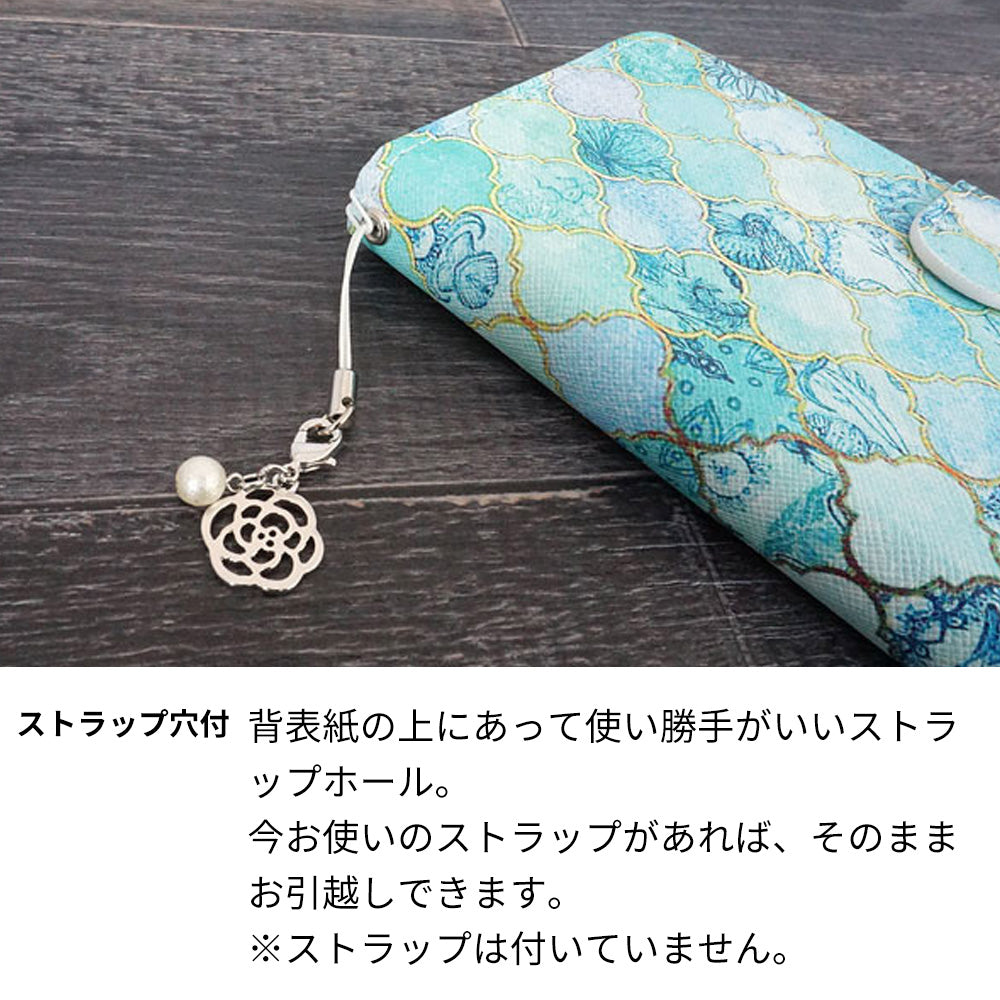 AQUOS wish4 SH-52E docomo スマホケース 手帳型 モロッカンタイル風 耐衝撃