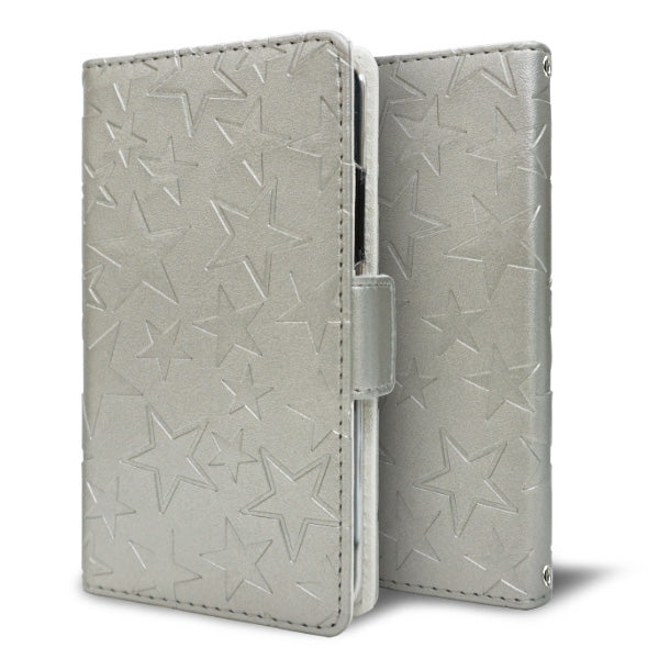Xperia 1 VII A501SO SoftBank スマホケース 手帳型 星型 エンボス ミラー スタンド機能付 耐衝撃