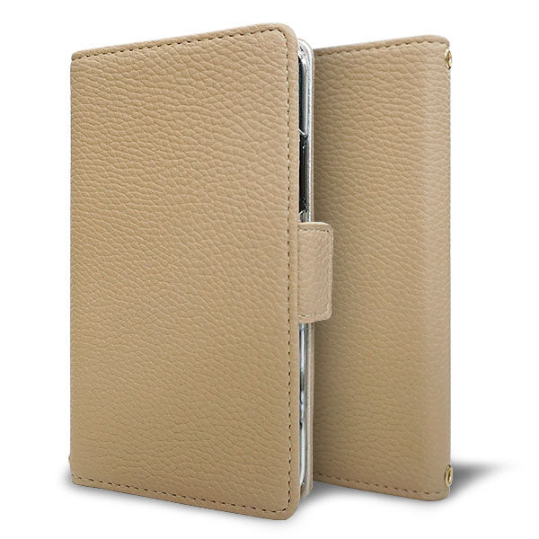 BASIO4 au スマホショルダー 手帳型 くすみカラー ミラー スタンド機能付 耐衝撃