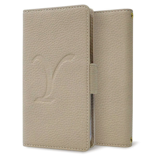 BASIO active SHG09 au スマホケース 手帳型 くすみイニシャル Simple グレイス