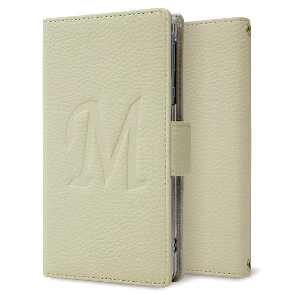 BASIO active SHG09 au スマホケース 手帳型 くすみイニシャル Simple グレイス