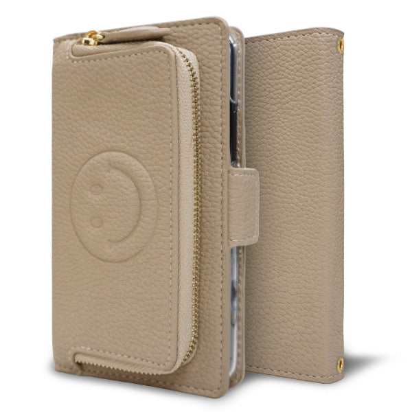 BASIO active2 SHG12 au 財布付きスマホケース 手帳型 コインケース付き ニコちゃん 耐衝撃