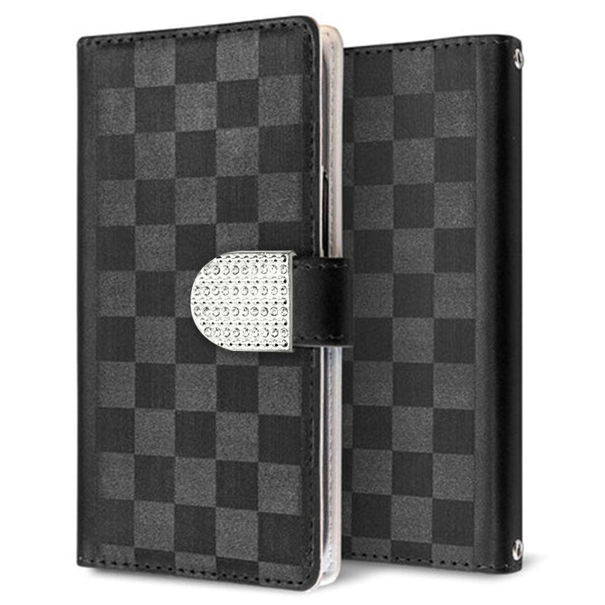 Xperia 10 II SOV43 au かくれ市松模様 手帳型ケース 耐衝撃