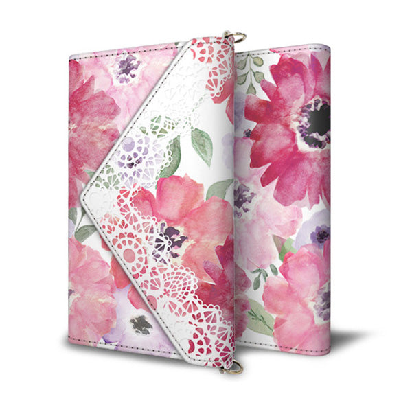 Galaxy A20 SC-02M docomo スマホケース 手帳型 三つ折りタイプ レター型 フラワー 耐衝撃