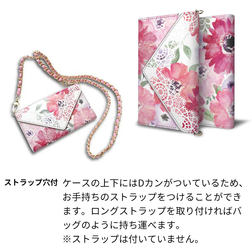 Disney Mobile DM-01J スマホケース 手帳型 三つ折りタイプ レター型 フラワー 耐衝撃