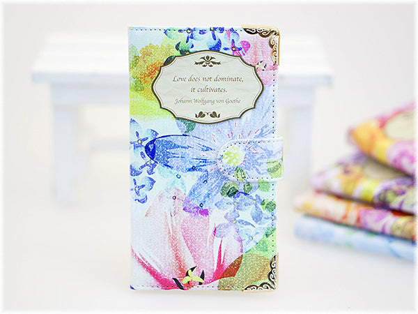 らくらくスマートフォン F-53E docomo フラワーエンブレム 手帳型ケース 耐衝撃