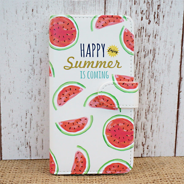 Galaxy S22 Ultra SC-52C docomo ハッピーサマー プリント手帳型ケース 耐衝撃