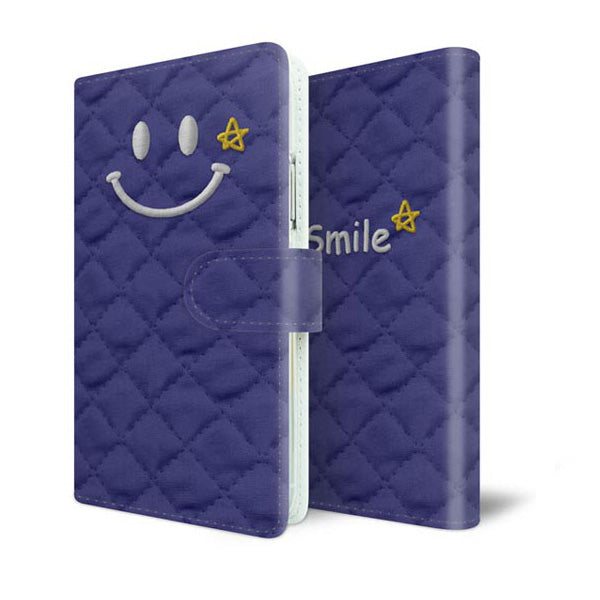 Android One S6 スマホケース 手帳型 全機種対応 スマイル UV印刷 耐衝撃